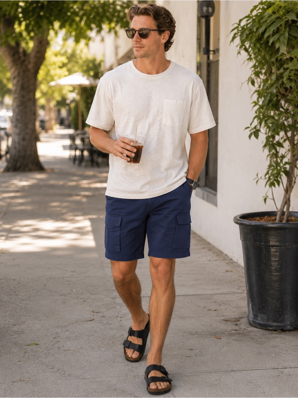 NWT Croft & Barrow Navy Cargo Shorts Men’s 36 Cotton Utility Shorts